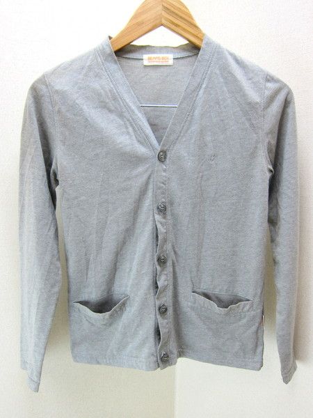 BEAMS BOY ★ ビームスボーイ 様々なスタイルで着回せる♪ ポケット付 コットン カーディガン M相当 グレー 綺麗め アメカジ 古着MIX●A32拍卖