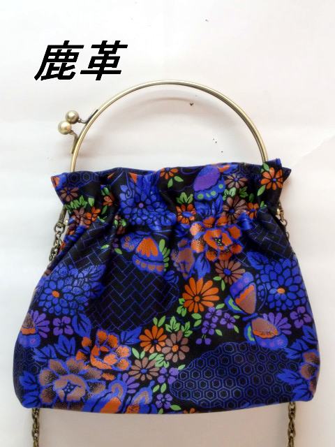 限定一点品 送料無料 219-1ペンティング鹿革ベンリーがま口2WAYバッグ拍卖