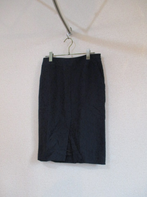 SPICK&SPANスピック&スパン黒×紺系模様入スカート(USED102017)拍卖