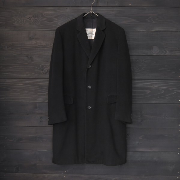 ★60's★Hallebrook★カシミアコート★カシミア100%★USA★ブラック★Lサイズ相当拍卖