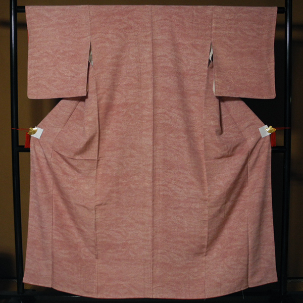 正絹 新品・未着用 仕付け糸付き 波?柄 小紋 美品 -袷-拍卖