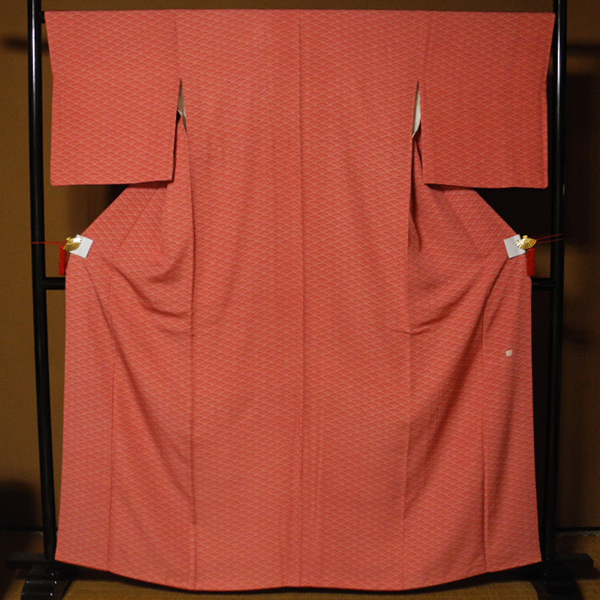 正絹 やまと謹製 落款 青海波 小紋 美品 -袷-拍卖