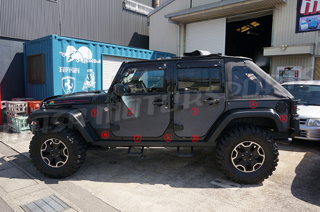 3代目WRANGLER JEEP クライスラージープ JKラングラーアンリミテッド フェンダーパネル&ドアパネルDIYカスタム2007y~2018yドレスアップ拍卖