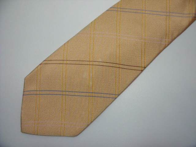 $ 超美品 $ 春 ● ブランド ネクタイ ● バーバリー ロンドン ◆ BURBERRY ◆ チェック柄 ◆ オレンジ系 ◆ アラ商事 日本製 ◆ 送料無料拍卖