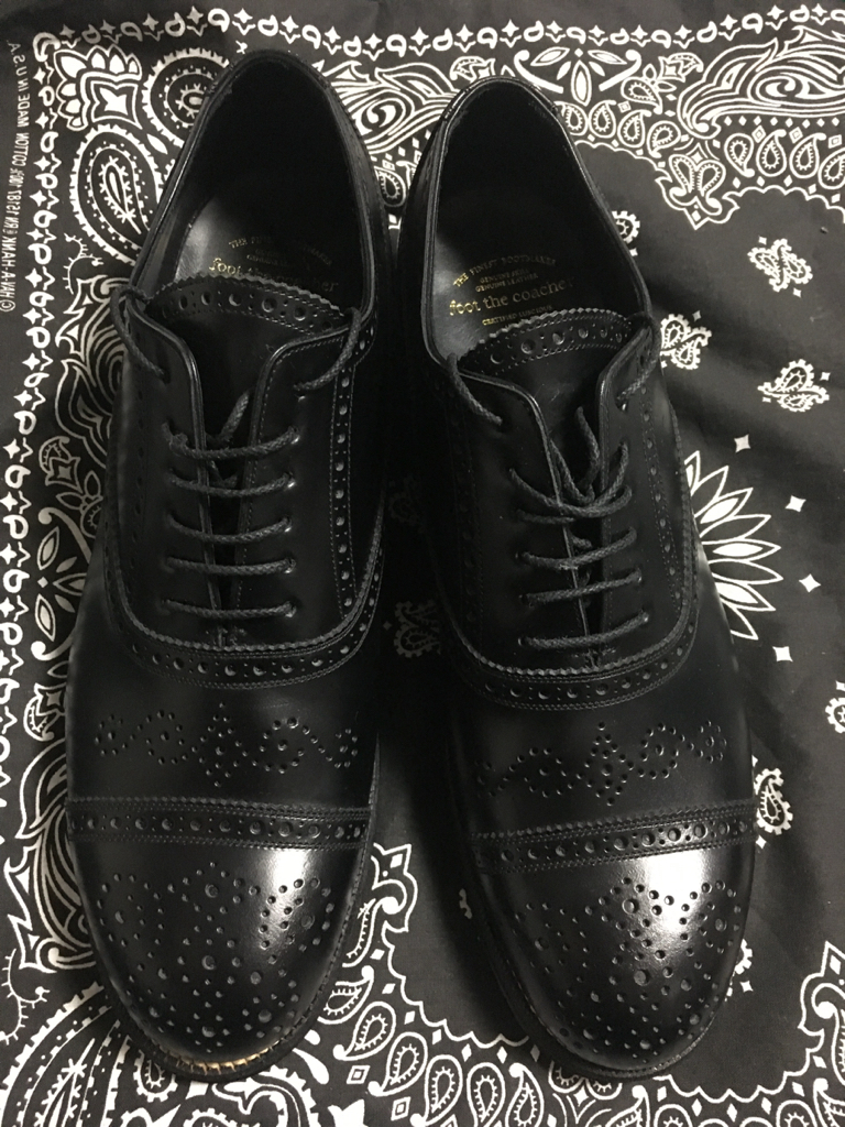 試着のみ 定価69120円 foot the coacher フットザコーチャー ウィングチップ メダリオン 内羽ストレートチップ シューズ 靴 レザー拍卖