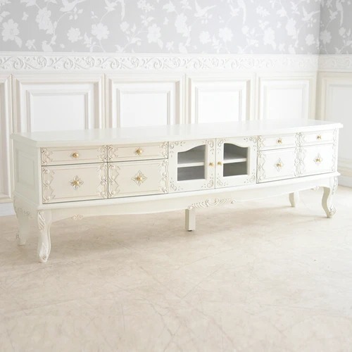 説明文熟読願います特価!プリンセス姫系 カントリーコーナー調 ホワイトウッド マホガニーテレビ台180cm拍卖