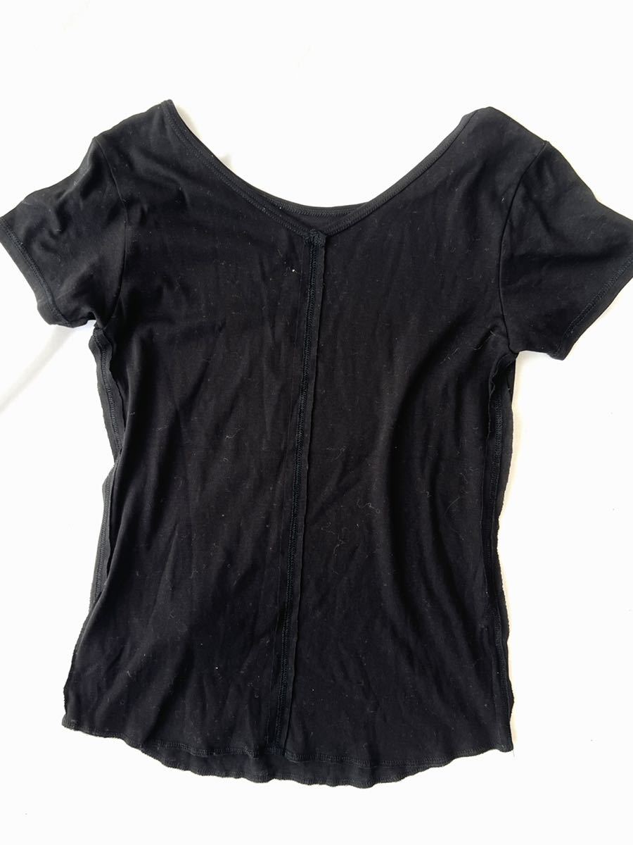 新品 チャコット Chacott BALANCE★すっきりラインのV‐Tシャツ M 黒 チャコットバレエ拍卖