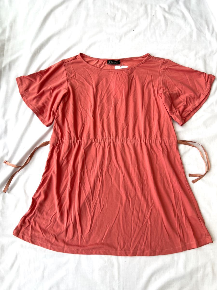 新品 チャコット Chacott★10,230円 汗じみ 汗のにおいに ワンピースTシャツ M コーラル チャコットバレエ拍卖