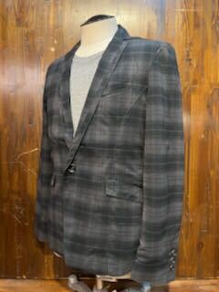 K572 メンズ ジャケット HIDEAWAYS NICOLE CLUB ハイダウェイ ニコル クラブ ブラック 黒 チェック 柄 テーラード 1B 1釦 / M (8)拍卖