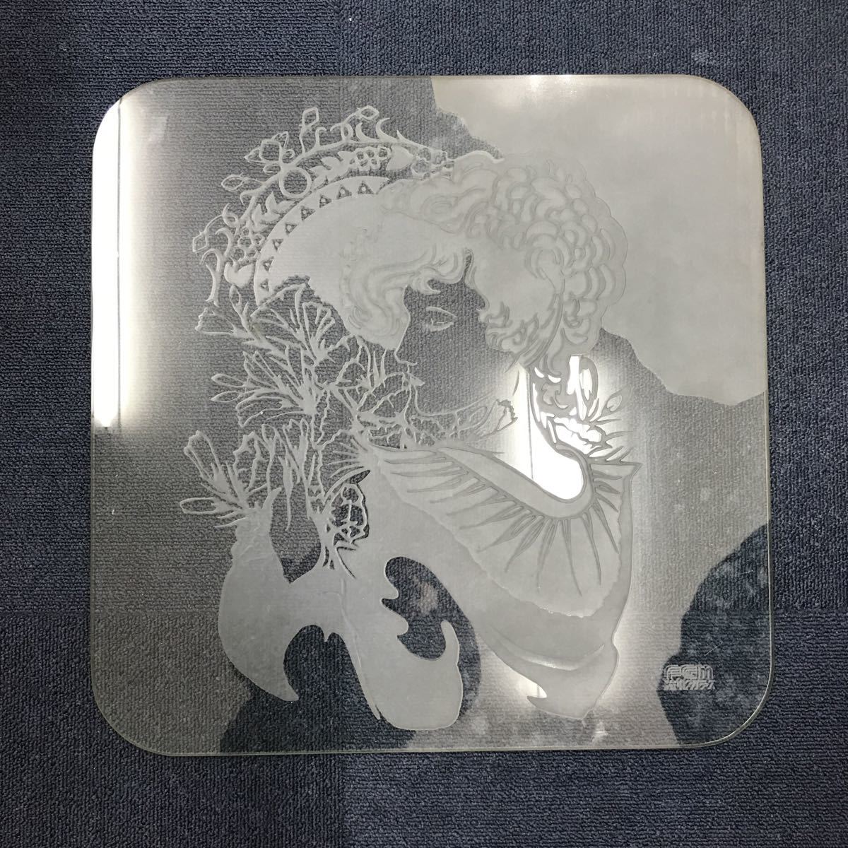 32209-11 1009Y ガラス彫刻 絵 花に女性 詳細不明拍卖