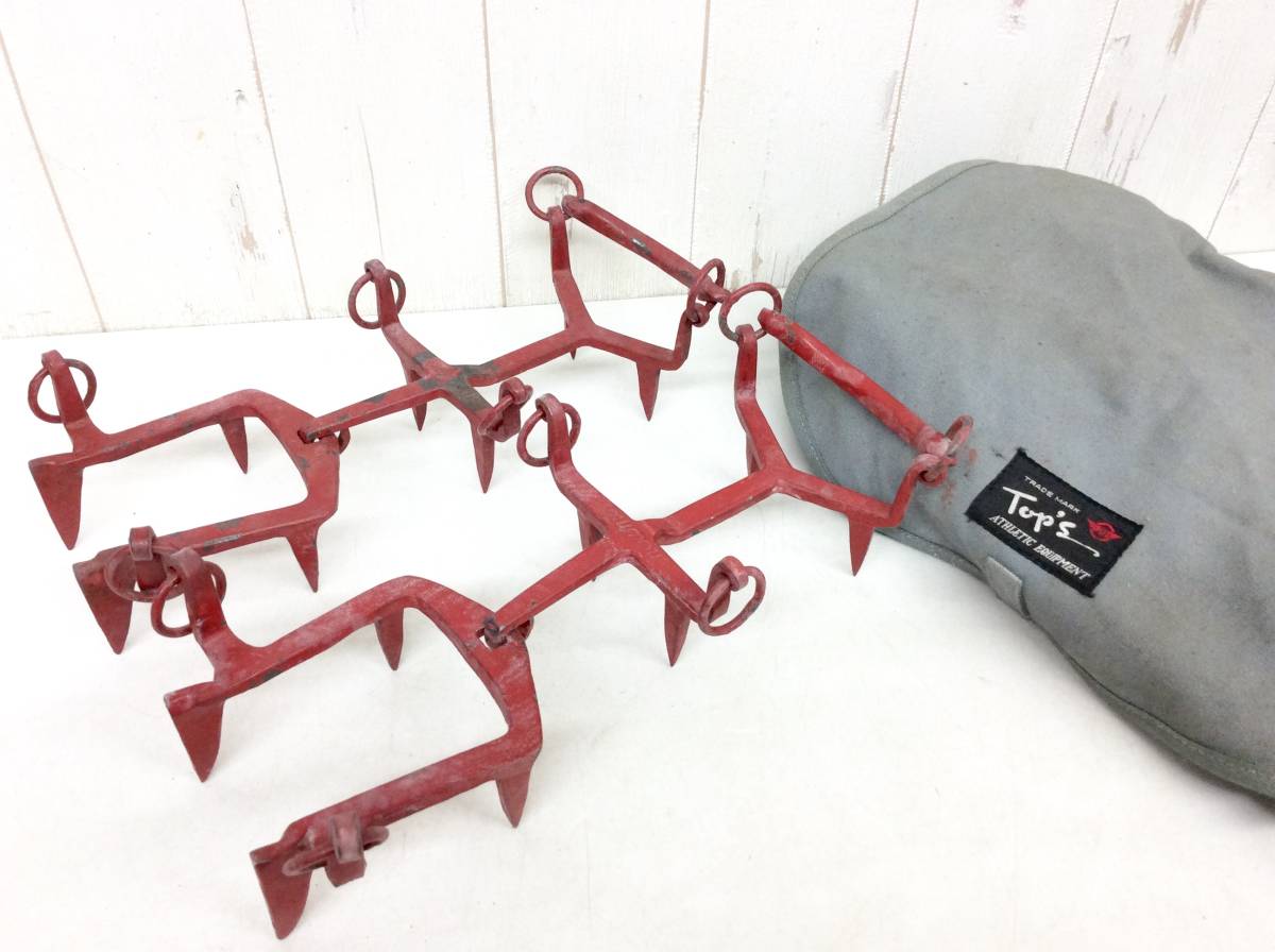 【 Snowman 8本爪 アイゼン 】 スノーマン 全長 250mm 全幅 120mm 収納袋付属 中古品 登山 トレッキング オールド ヴィンテージ レトロ拍卖