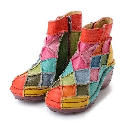 新品未使用 エスタシオン estacion SSサイズ ブーツ マルチカラー TKG088拍卖