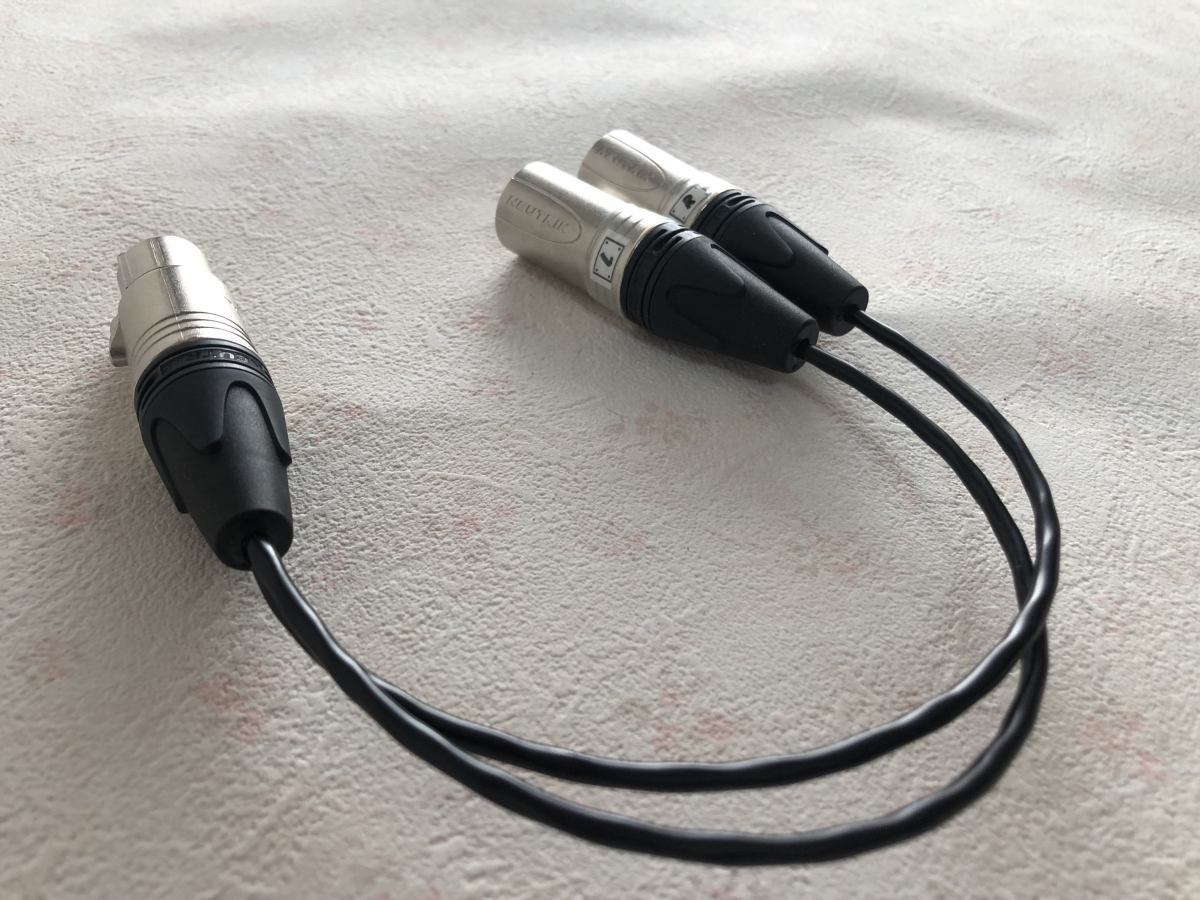 CANARE 5ピンメス-3ピンオス×2 0.3mケーブル NEUTRIK NC5FXX+NC3MXX×2拍卖