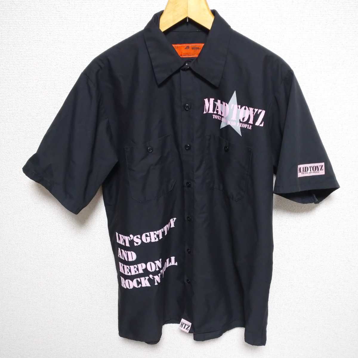 希少 美品 USA製 MAD TOYZ×RED KAP ワークシャツ Lサイズ 半袖シャツ マッドトイズ レッドキャップ MADTOYZ拍卖