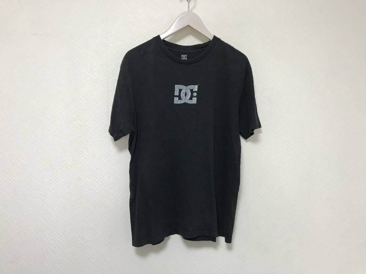 本物ディーシーシューズDCSHOESCOコットンロゴプリント半袖Tシャツメンズアメカジミリタリーサーフストリートスケーター黒ポルトガル製XL拍卖