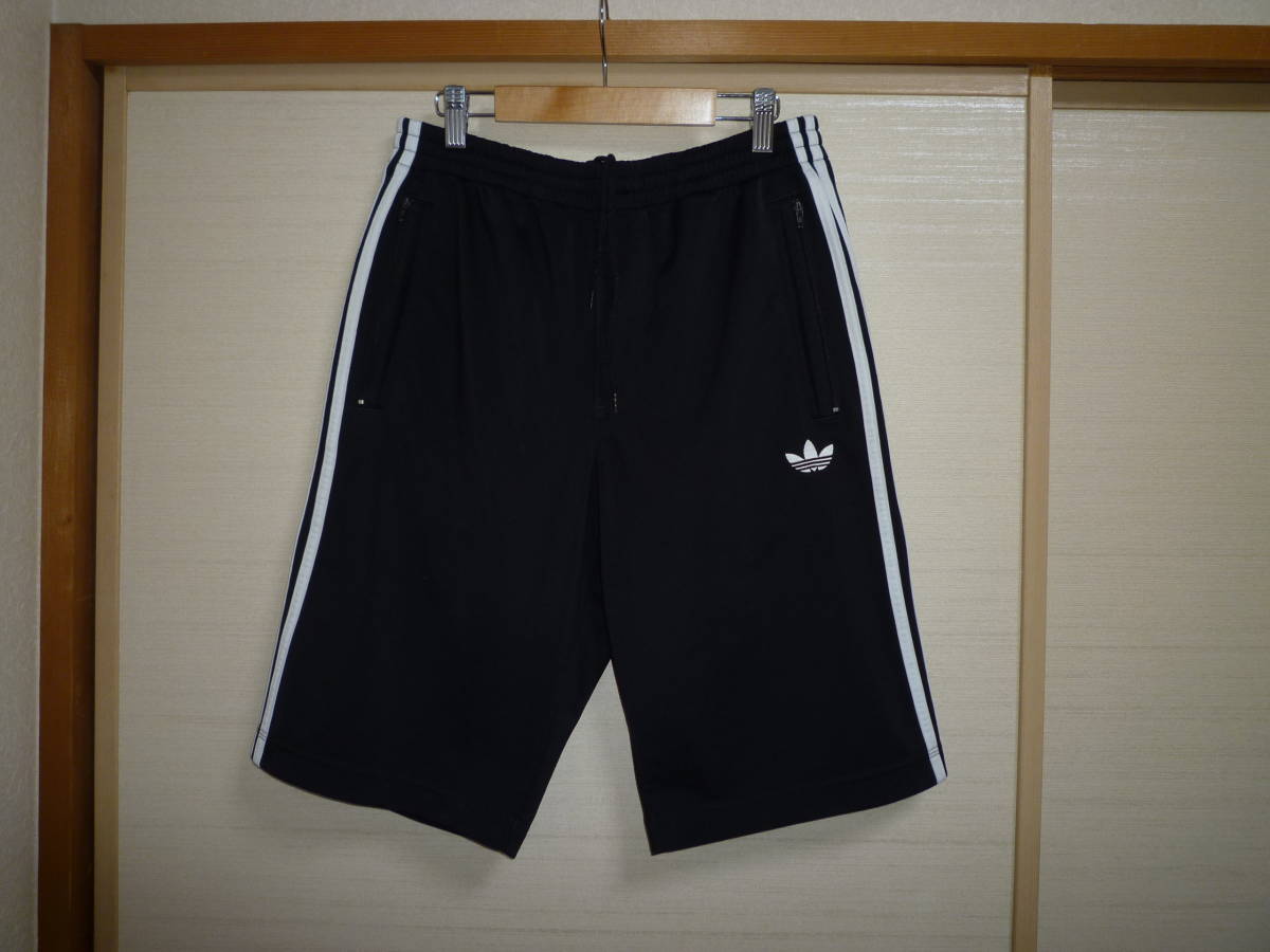アディダス ファイヤーバ−ド ハーフジャージパンツ 黒×白 Mサイズ拍卖