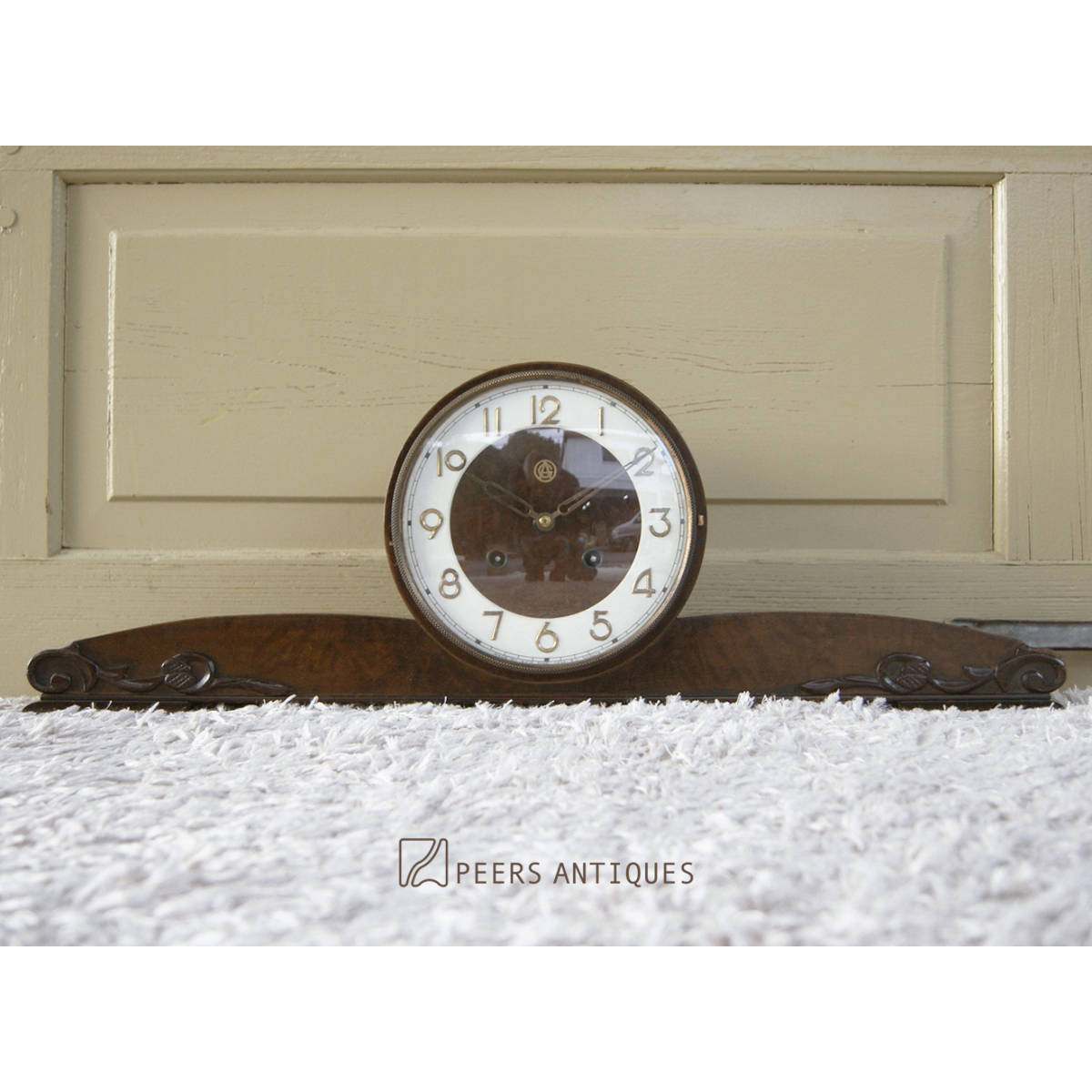 4583ak3【レアアイテム☆AICHI 愛知時計 置時計 文字盤が素敵な 鍵巻き ゼンマイ 振子】アンティーク ヴィンテージ 希少デザイン◎拍卖