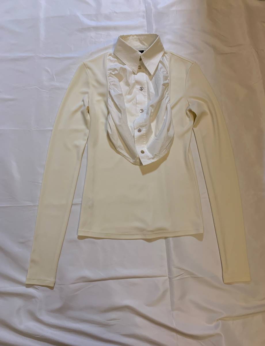 Jean Paul GAULTIER ジャンポールゴルチエ ゴルチェ 白 ドッキング ブラウス シャツ アーカイブ archive tops拍卖