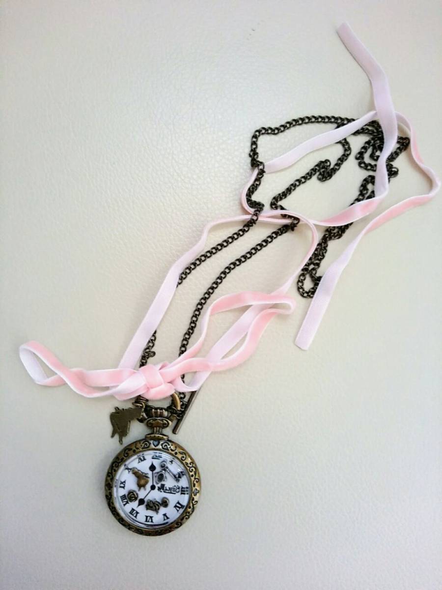 懐中時計型ネックレス アリスインワンダーランド【ディズニー】拍卖