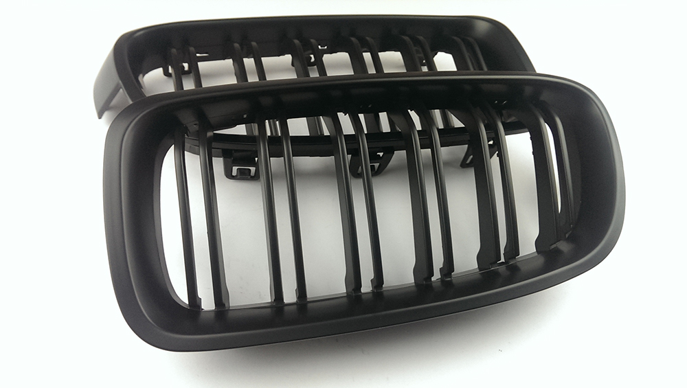 即納対応 交換用 左右 取付簡単 BMW F30 F31 M LOOK フロントグリル マットブラック艶消黒 ABS 2012-2017拍卖