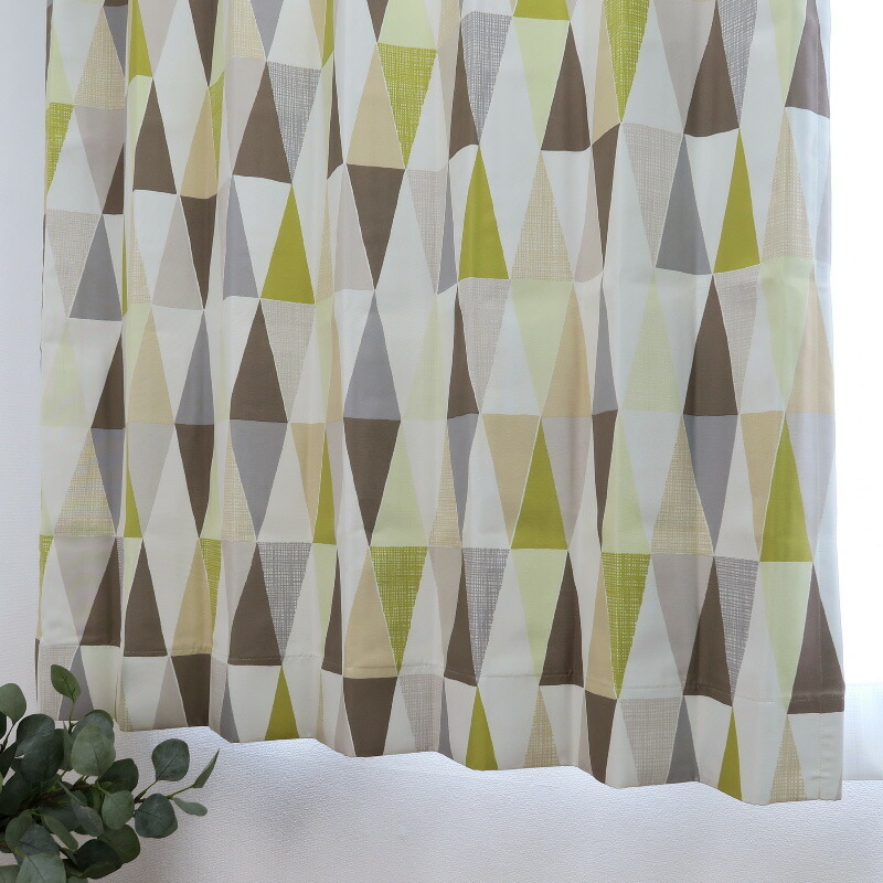 遮光カーテン 北欧柄 ブラウン 幅125cm×丈225cm2枚 日本製 プリーツが綺麗な形態安定加工拍卖