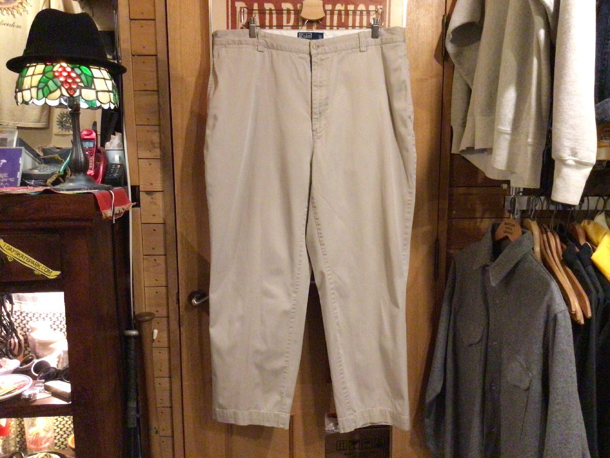ビッグサイズ 90'S RALPH LAUREN PHILP PANT CHINO PANTS SIZE 40 ラルフローレン チノ パンツ フィリップ拍卖