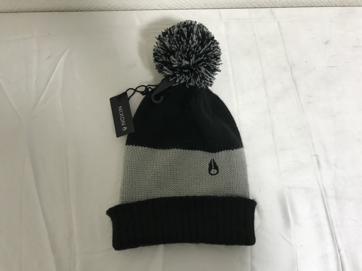 新品未使用本物ニクソンNIXONビーニーニットワッチキャップ帽子レディースメンズアメカジサーフ黒スキースノーボード拍卖