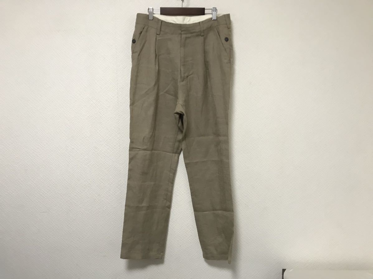 本物エディションEDITIONトゥモローランドアセテート光沢スラックスパンツビジネススーツアメカジメンズミリタリーサーフベージュ1S日本製拍卖