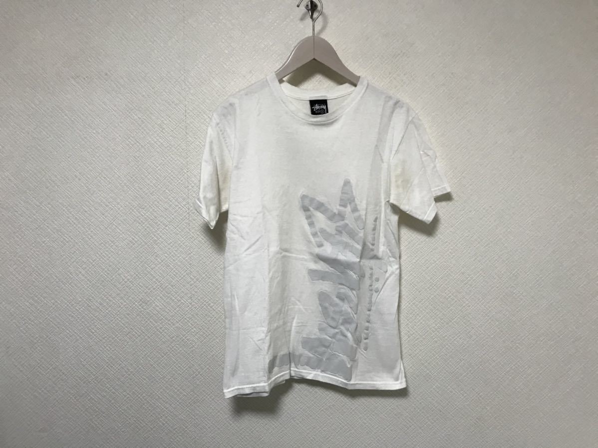 本物ステューシーSTUSSYコットンプリント半袖TシャツメンズアメカジサーフビジネスストリートスケーターS白ホワイトメキシコ製拍卖