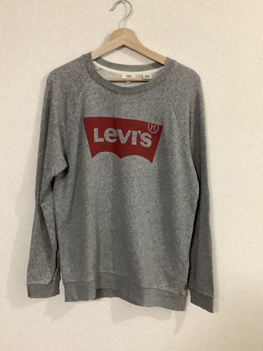 levi's リーバイス ロゴプリントスウェット クルーネック アメカジ メンズ 古着 グレー拍卖