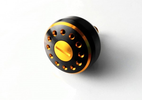 送料無料!/シマノ用/シマノAサイズ(1000~4000番程度)/38mmアルミカスタムハンドルノブ/中空構造/ブラックゴールド/RH078/22拍卖