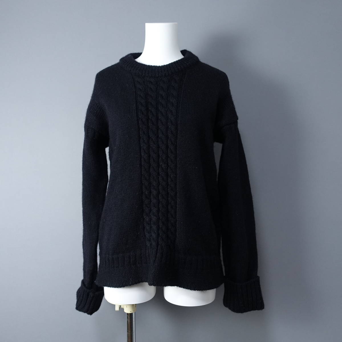 yarmo/ヤーモ/S/イングランド製/ウール100%セーター/ブラック/黒/レディース/ニット/トップス拍卖