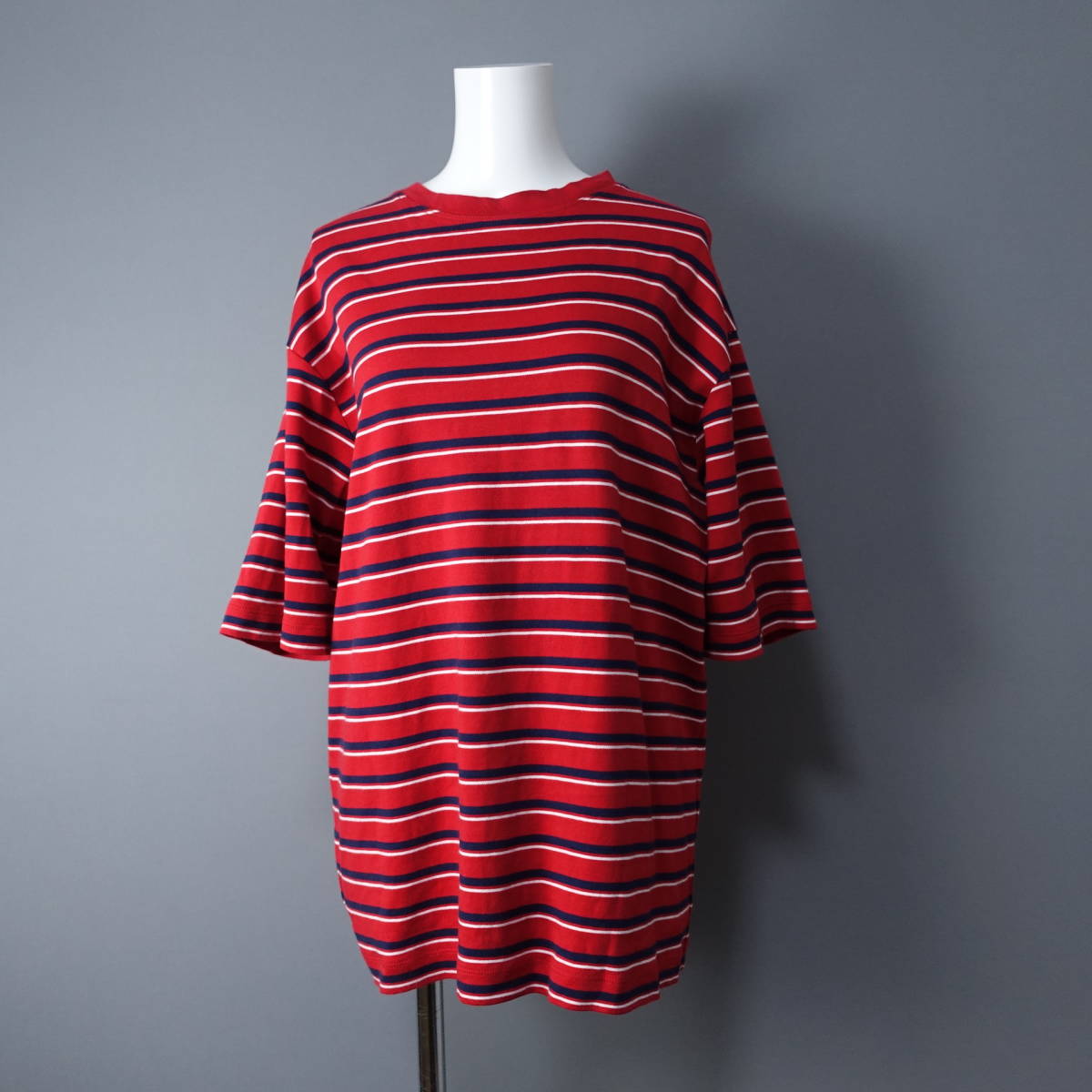 LENO/リノ/o/日本製/ボーダーカットソー/レッド×ネイビー×ホワイト/赤×紺×白/レディース/Tシャツ/トップス拍卖