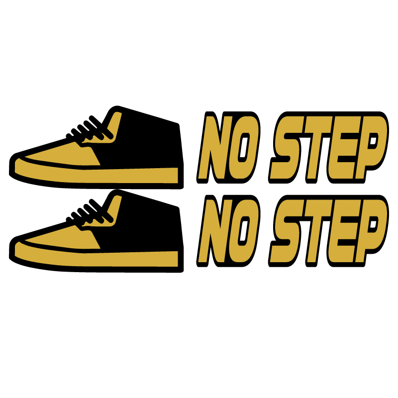 (ゴールド) NO STEP ステッカー 2枚 金文字 カーステッカー ドアシル サイドシル サイドシルステッカー拍卖