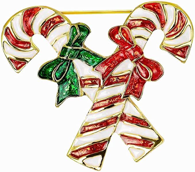 ☆彡クリスマスキャンディーブローチ、シンプルな飴のブローチ、愛する人へのクリスマスプレゼントにも!スカーフ留め拍卖