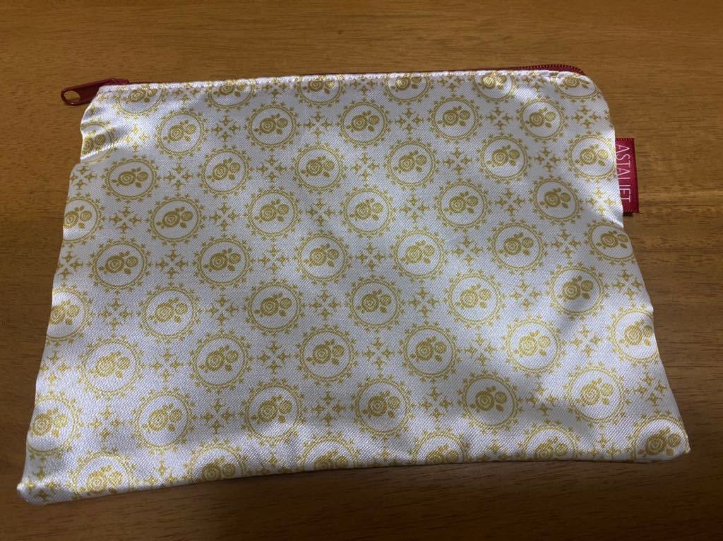 新品☆エレガントな薔薇柄ASTALIFTアスタリフト超軽量ミニポーチコスメポーチカードケース通帳ケース☆コンパクトで便利♪拍卖