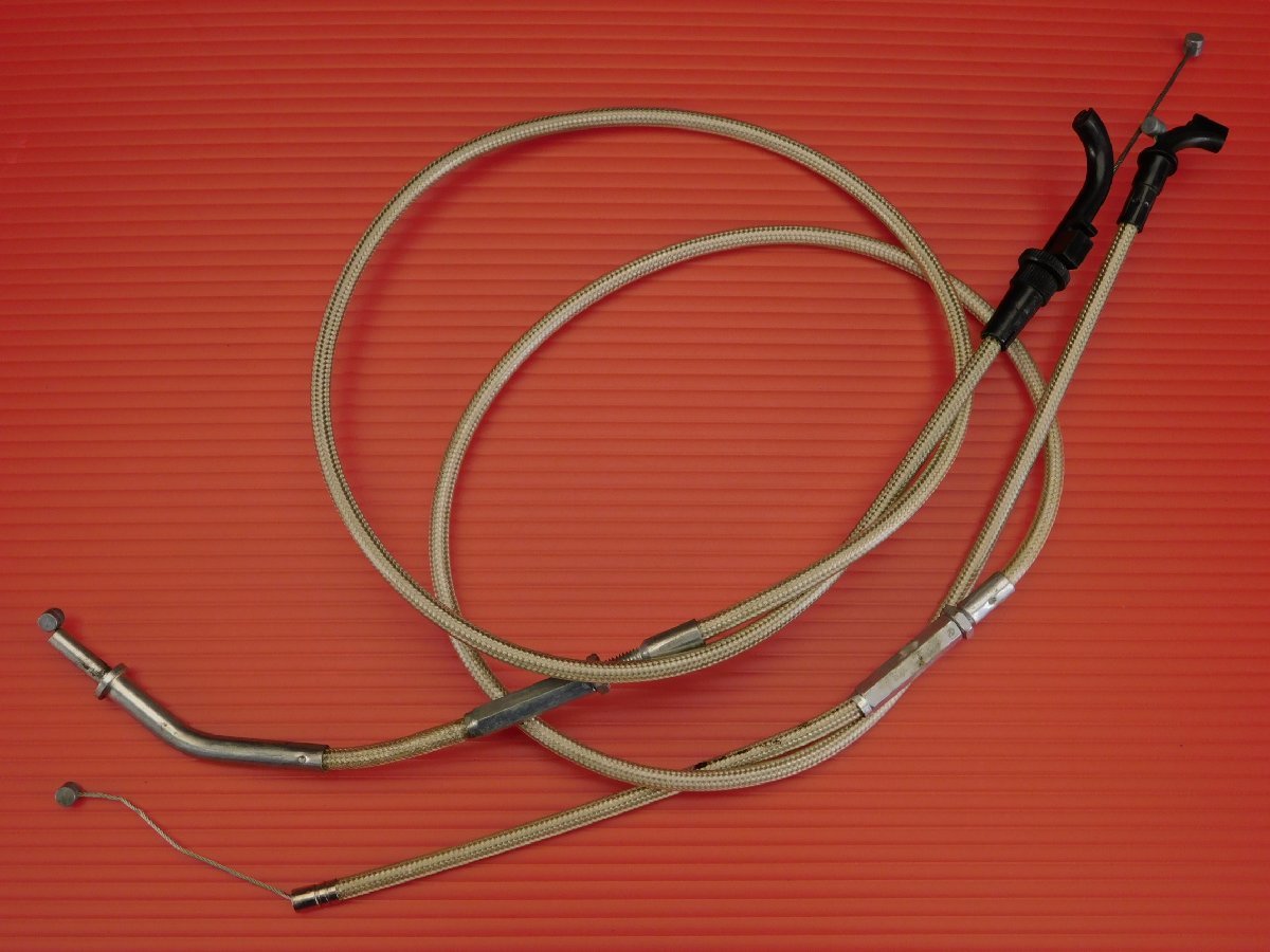【評価A】 社外 汎用 メッシュ アクセル スロットル ワイヤー ケーブル 全長992/1070mm拍卖