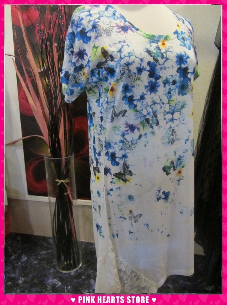 新品レディース◇Fairy bell ちょうちょプリント チュニックTシャツ M-L 68-224拍卖