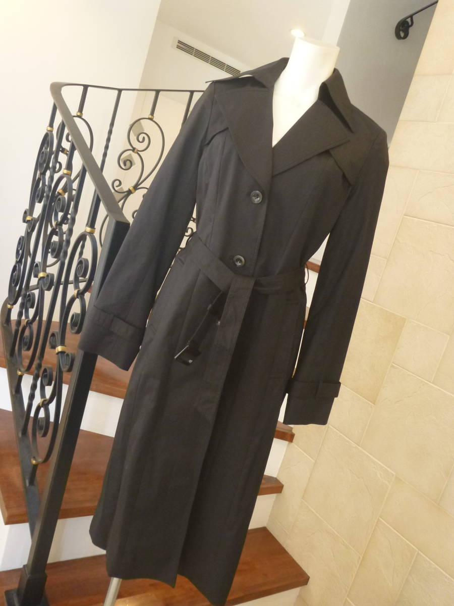 4.9万 超美品 MATERIA マテリア★黒 ブラック コート 38 M相当拍卖