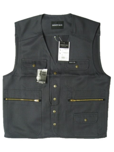 ★送料無料・値下★寅壱 No1309 ベスト (77) スミグレ- M・3L 各1着拍卖