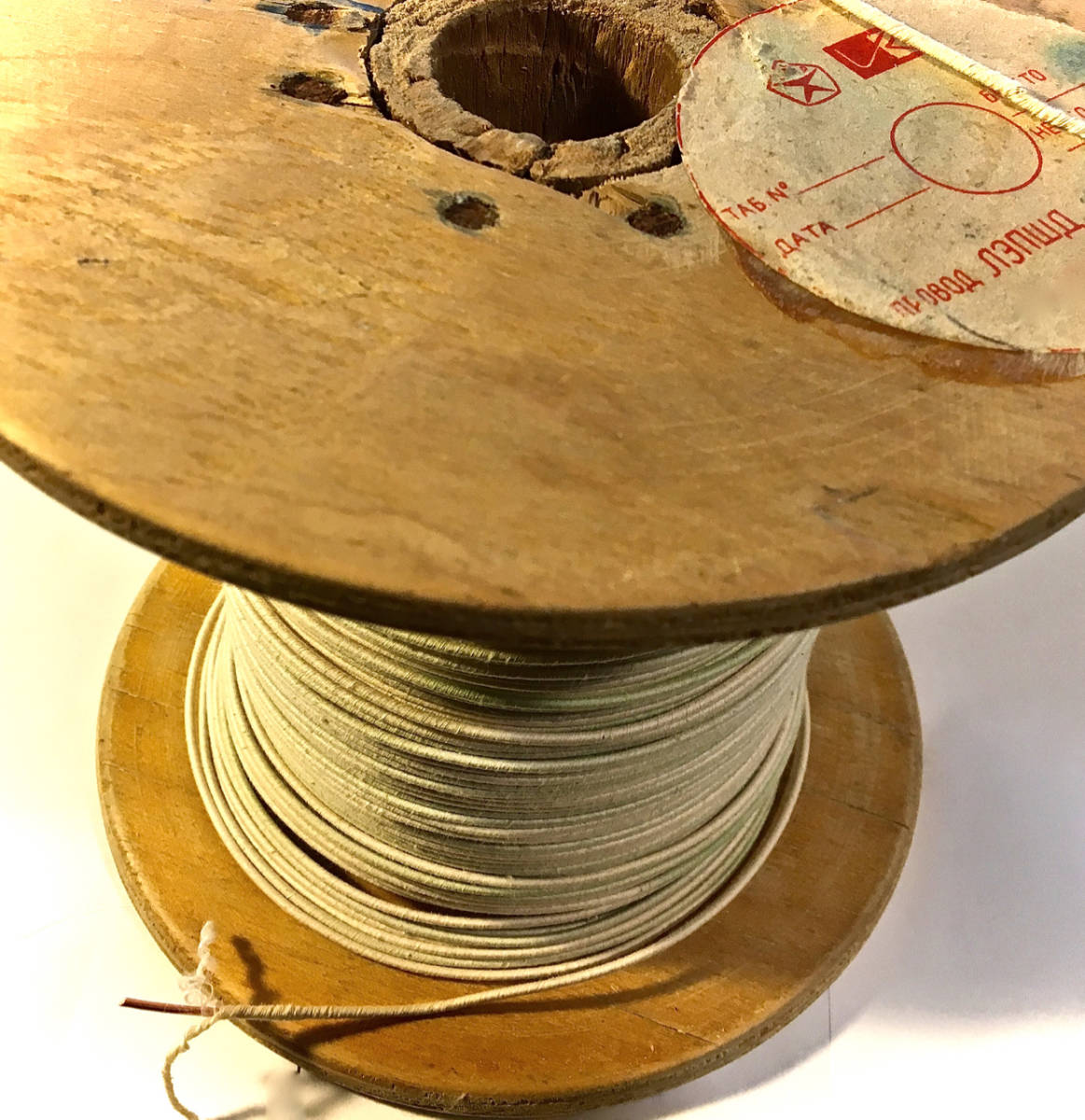 #427a_至上・至福・究極の彼方:旧ソ連製1960s~80s military wire1.60mm/14AWG/シルク・コットン二重被覆/裸単線_1m売り拍卖