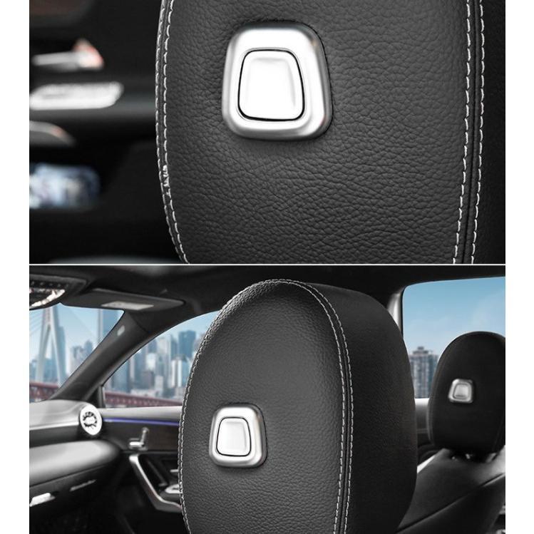 高品格♪ ベンツ サテンシルバー ヘッドレスト コントロール ボタン カバー W118 C118 CLA180 CLA200d CLA250 CLAクラス クーペ拍卖