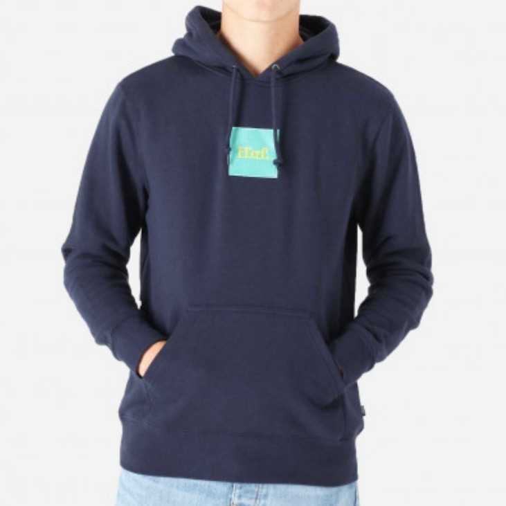 【M】HUF ハフ/パーカー/プルオーバーフーディー/ドメスティック ボックスロゴ/ネイビー拍卖