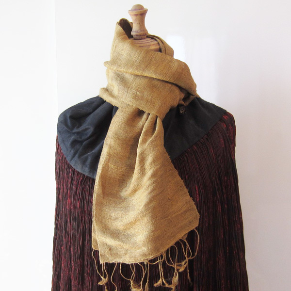 手織り 草木染め タイのシルクショール 5 ストール マフラー 絞り染め拍卖