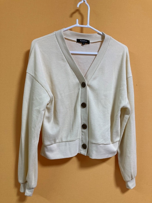 【良品】Doublefocus(ダブルフォーカス)カーディガン クリーム色 S拍卖