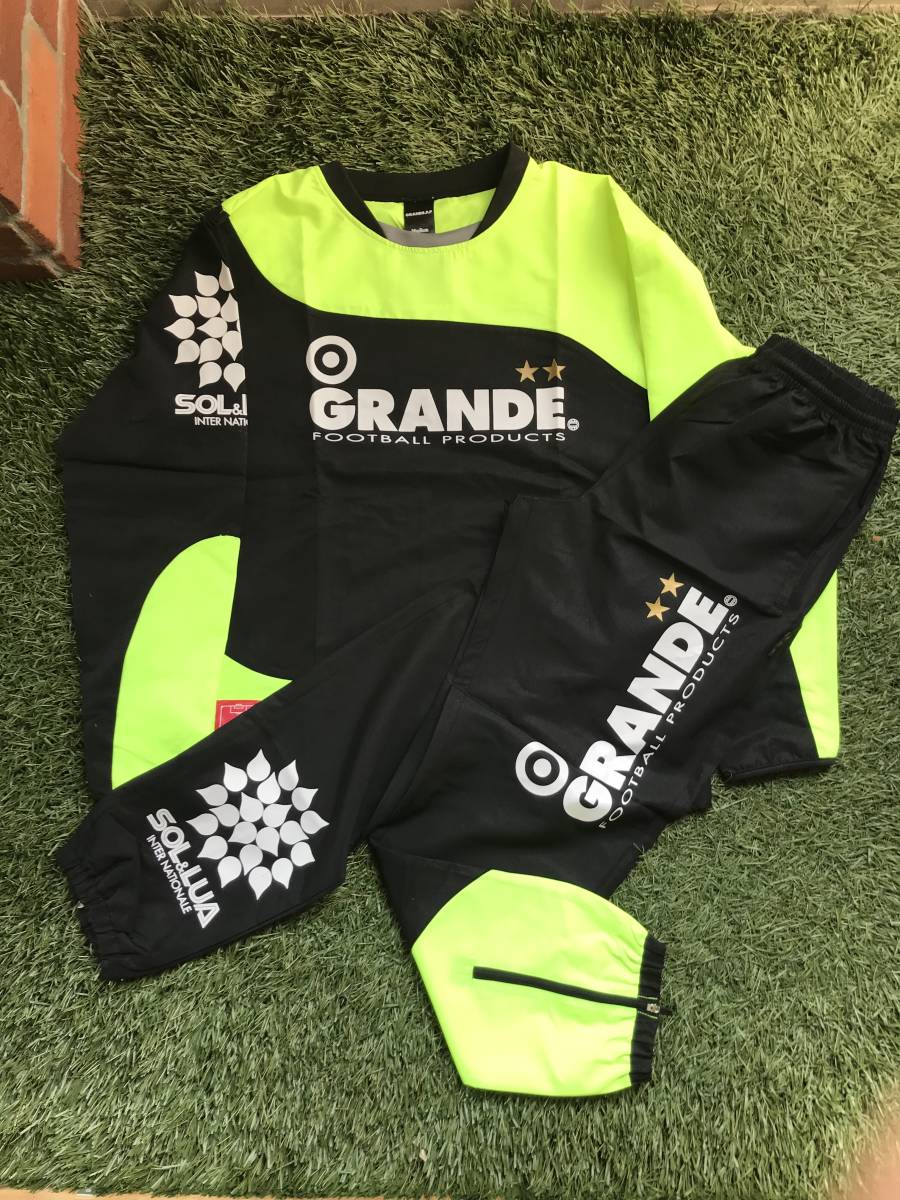 ☆★☆送料無料 クリアランスセール! GRANDE ピステ上下セット Lサイズ/ブラック×イエロ-/未使用新品/一枚物 ☆★☆拍卖