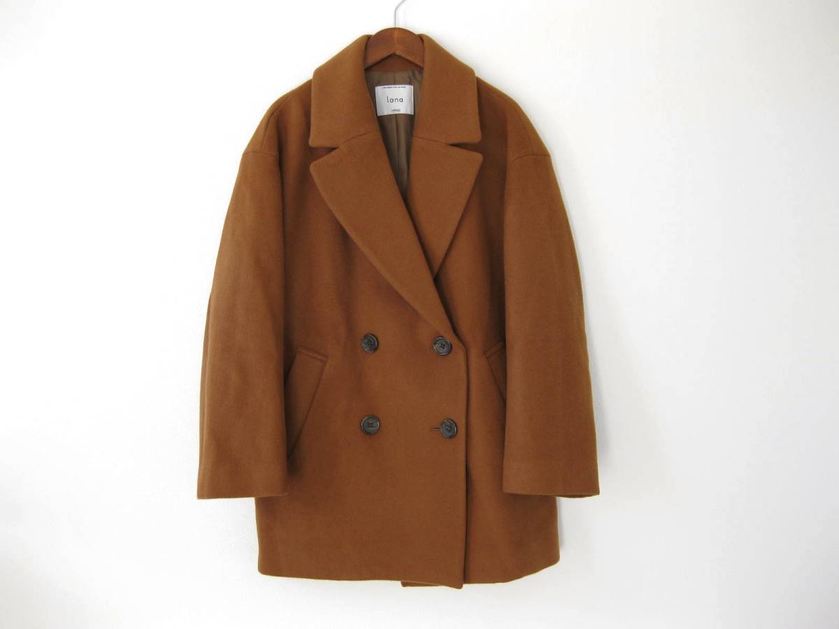 即決☆JOURNAL STANDARD☆ウールコート☆ブラウン系☆38(M)☆Wボタン☆Pコート☆ゆったりスタイル☆relume☆美品☆拍卖