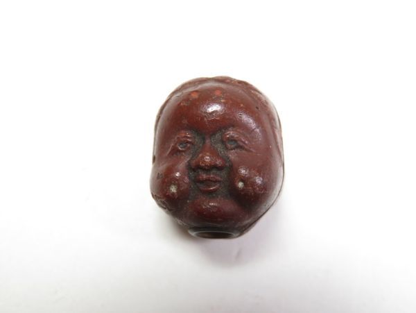 【4254】明治時代・堤物/根付/検=印籠*焼物 お多福 お締め*(初品・買取品)拍卖