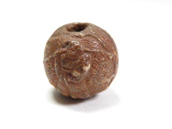 【4276】明治時代・堤物/根付/検=印籠*焼物 唐人彫 お締め*(初品・買取品)拍卖