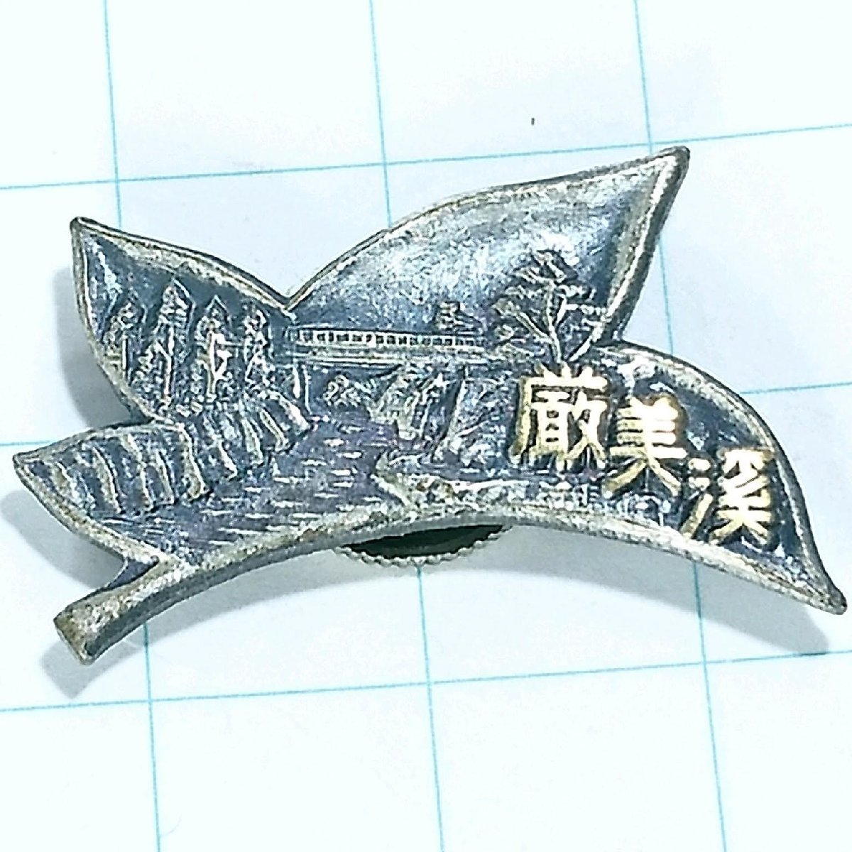 送料無料)厳美渓 昭和レトロ ご当地 観光地 登山 山登り 旅行 記念 山バッジ ピンバッジ PINS ピンズ A12924拍卖